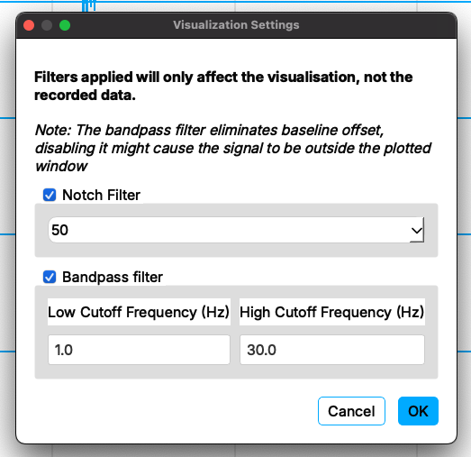 The visualization filters of Explore Desktop