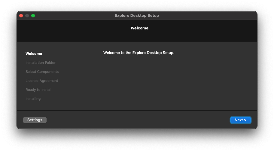 The Explore Desktop installer