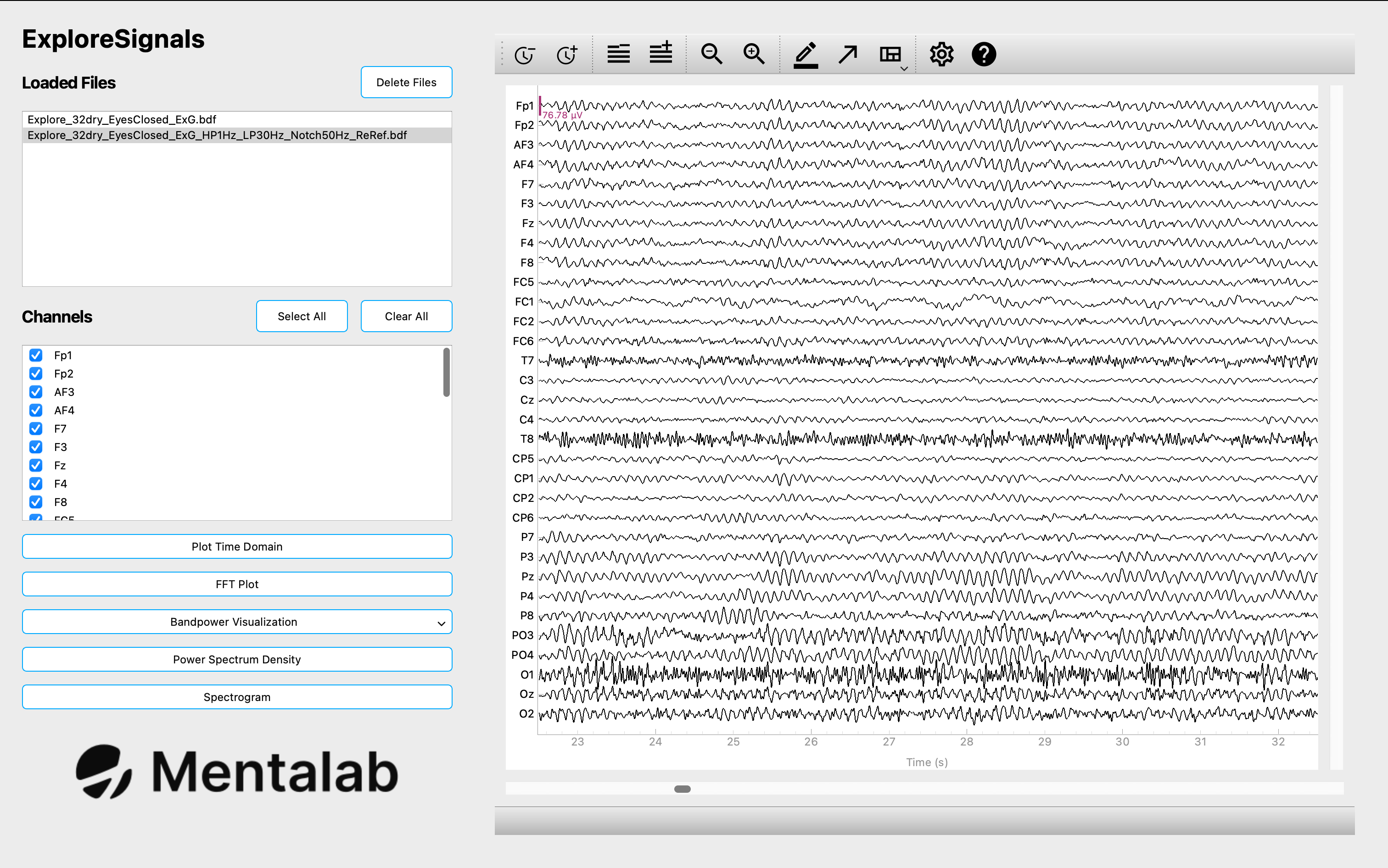 Explore Signals time domain view
