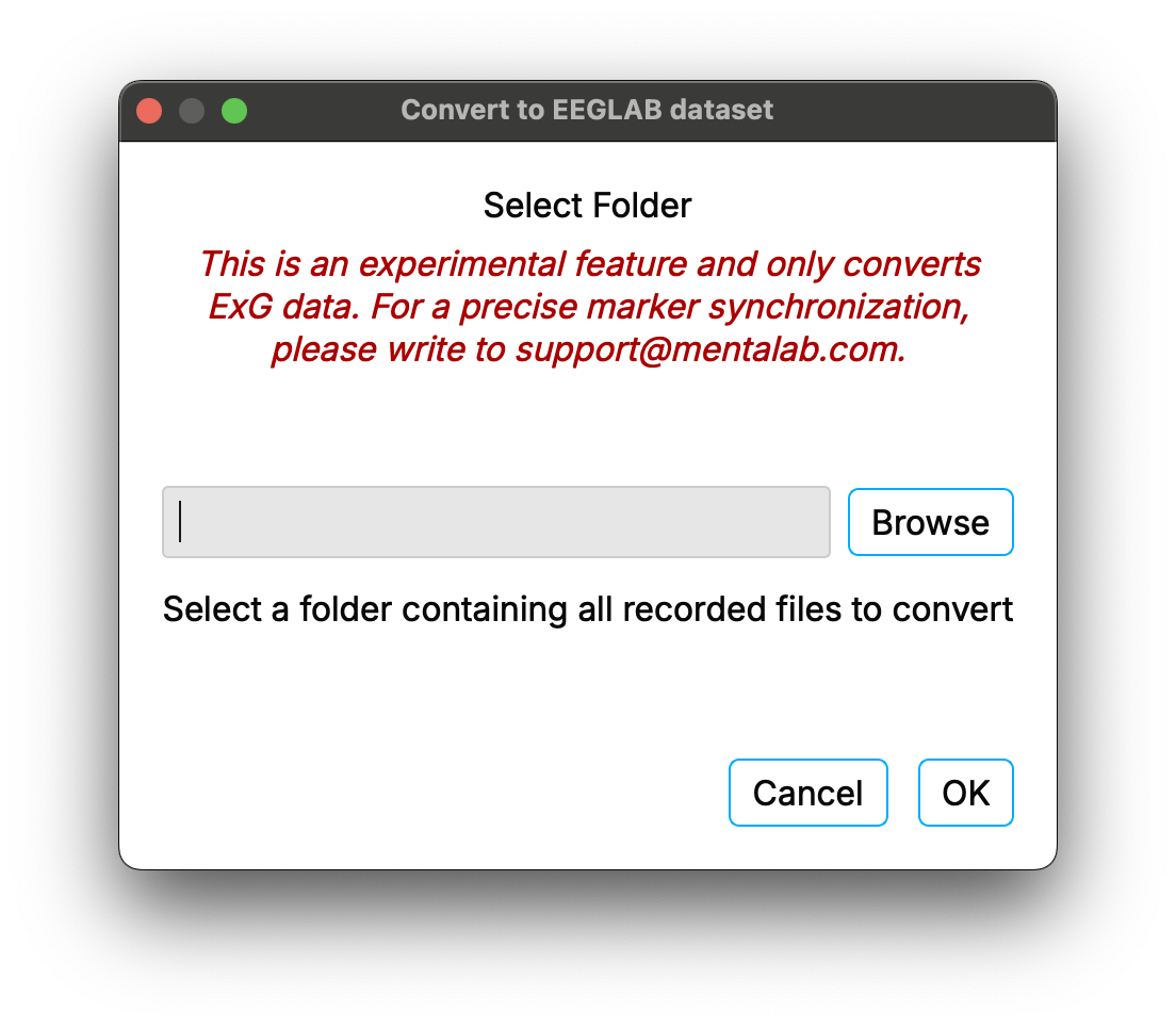 Select destination folder